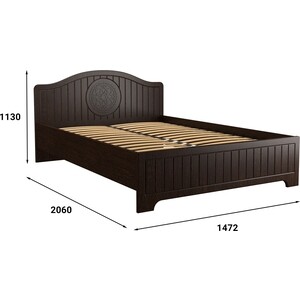 Кровать с ламелями и опорами Compass Монблан МБ-602К 200x140 орех шоколадный