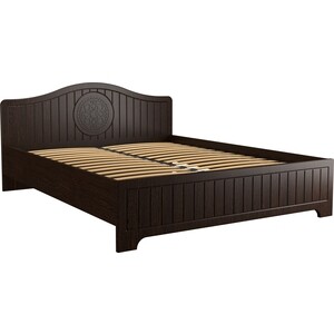 Кровать с ламелями и опорами Compass Монблан МБ-603К 190x160 орех шоколадный наличник 2980x80x15 мм пвх монблан