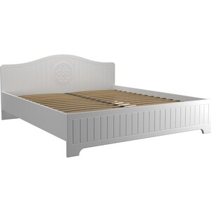 Кровать с ламелями и опорами Compass Монблан МБ-604К 200x180 белое дерево кровать аскона кровать 200x180 остин
