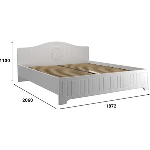 Кровать с ламелями и опорами Compass Монблан МБ-604К 200x180 белое дерево