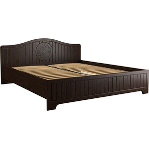 Кровать с ламелями и опорами Compass Монблан МБ-604К 200x180 орех шоколадный кровать аскона кровать 200x180 остин