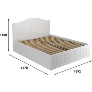 Кровать с ламелями и подъемным механизмом Compass Монблан МБ-606К 190x160 белое дерево