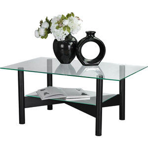 Стол журнальный Мебелик Саут 6С черный, прозрачное (П0004029) стол журнальный мебелик саут 6с прозрачное п0004029