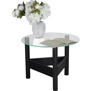 Стол журнальный Мебелик Саут 9С черный, прозрачное (П0004133) стол журнальный мебелик саут 6с прозрачное п0004029
