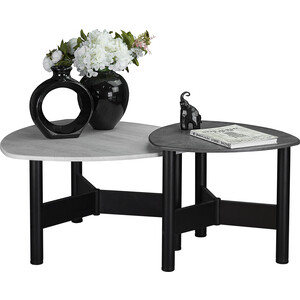Стол журнальный Мебелик Саут 1Д черный, дуб дымчатый (П0004130)