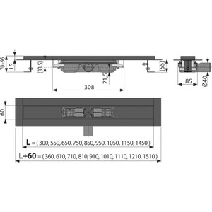 Душевой лоток AlcaPlast с решеткой Simple 10 матовый черный (APZ10BLACK-650M) с решеткой Simple 10 матовый черный (APZ10BLACK-650M) - фото 2