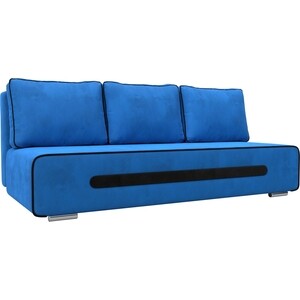 Прямой диван АртМебель Приам велюр голубой олмеко кровать одинарная раскладная смарт 42 19 металл