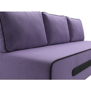 Прямой диван АртМебель Приам велюр фиолетовый