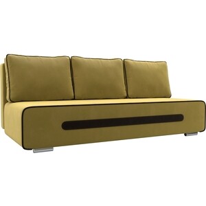 Прямой диван АртМебель Приам микровельвет желтый олмеко кровать одинарная раскладная смарт 42 19 металл