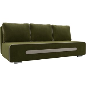 Прямой диван АртМебель Приам микровельвет зеленый олмеко кровать одинарная раскладная смарт 42 19 металл