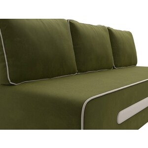 Прямой диван АртМебель Приам микровельвет зеленый