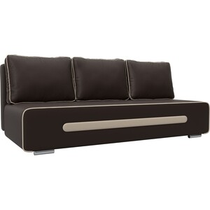 Прямой диван АртМебель Приам экокожа коричневый олмеко кровать одинарная раскладная смарт 42 19 металл