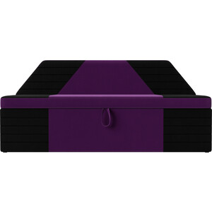 АртМебель Кухонный прямой диван Дуглас микровельвет фиолетовый черный