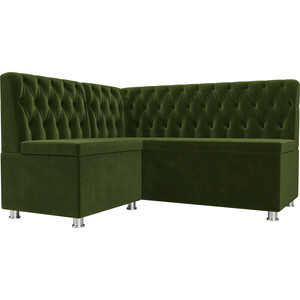Кухонный угловой диван АртМебель Мирта микровельвет зеленый левый угол диван угловой мебелико венеция микровельвет зеленый левый