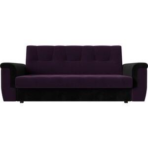 Прямой диван АртМебель Эллиот велюр фиолетовый черный