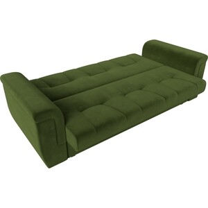 Прямой диван АртМебель Эллиот микровельвет зеленый