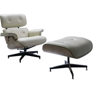 Комплект Bradex Кресло Eames lounge Chair и оттоманка Eames lounge Chair бежевая (FR 0596) двойное подвесное кресло bigarden gemini promo gray бежевая подушка