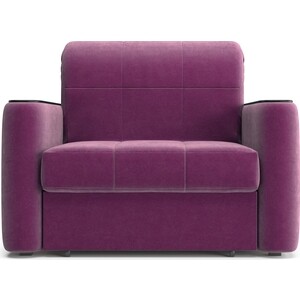 Кресло Агат Ницца 0.8 - Velutto 15 фиолетовый/накладка венге