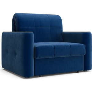 Кресло Агат Ницца 0.8 - Velutto 26 синий/накладка венге шкаф комбинированный с 2 дверьми это мебель абрис пм 332 22 исп 2 дуб адриатика синий белый
