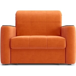 Кресло Агат Ницца 0.8- Velutto 27 оранжевый/накладка венге