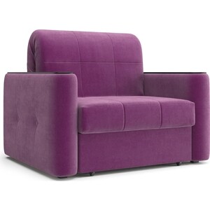 Кресло Агат Ницца НПБ 0.8 - Velutto 15 фиолетовый/накладка венге диван агат ницца 1 8 velutto 15 фиолетовый накладка венге