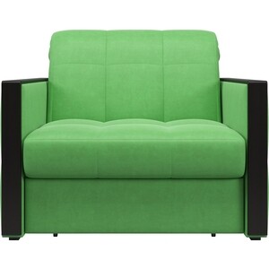 Кресло Агат Лион 0.8 - Velutto 31 зеленый/накладка венге