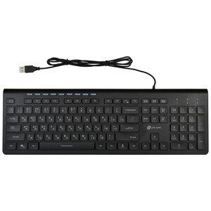 Клавиатура Oklick 490ML черный USB slim Multimedia LED