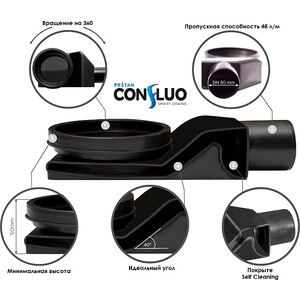 Душевой лоток Pestan Confluo Frameless Line 300 Black Glass (13701201)