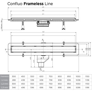 Душевой лоток Pestan Confluo Frameless Line 750 (13701232)