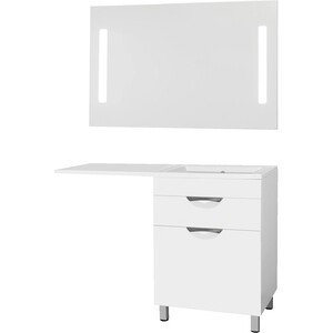 Мебель для ванной Style line Жасмин 60 (120R) с бельевой корзиной, под стиральную машину, белая