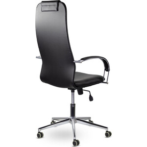 Кресло офисное Brabix Pilot EX-610 CH premium хром/экокожа черное (532418)