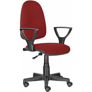 Кресло офисное Brabix Prestige Ergo MG-311 регулируемая эргономичная спинка, ткань красное С-16 (532424) кресло brabix element ex 289 ткань серое 532093