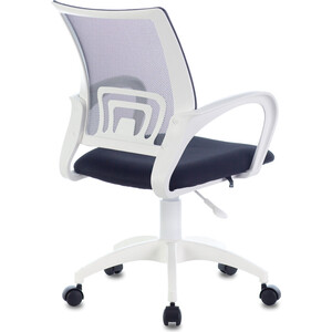 Кресло офисное Brabix Fly MG-396W с подлокотниками, пластик белый, сетка темно-серое TW-04/TW-12 (532400)