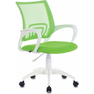 Кресло офисное Brabix Fly MG-396W с подлокотниками, пластик белый, сетка салатовое TW-03A/TW-18 (532403) кресло офисное norden партнер aluminium пластик черная сетка черная ткань мультиблок