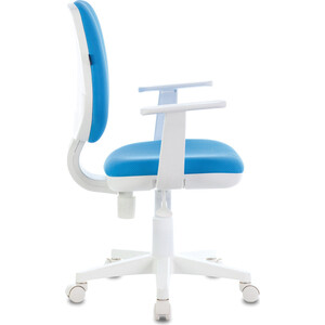 Кресло офисное Brabix Fancy MG-201W с подлокотниками, пластик белый голубое TW-55 (532411)