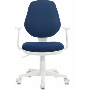Кресло офисное Brabix Fancy MG-201W без подлокотников, пластик белый синее TW-10N (532413) кресло офисное brabix stream mg 314 без подлокотников пятилучие серебро ткань темно синее lt 27 532397