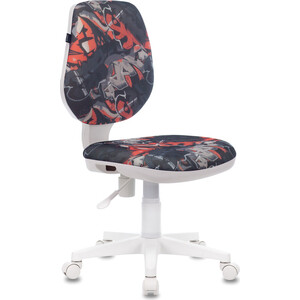 Кресло офисное Brabix Fancy MG-201W без подлокотников, пластик белый с рисунком Graffity (532415) офисное кресло для руководителей dobrin chester lmr 114b белый
