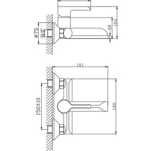 Смеситель для ванны Haiba HB805-8 белый/хром (HB60805-8)