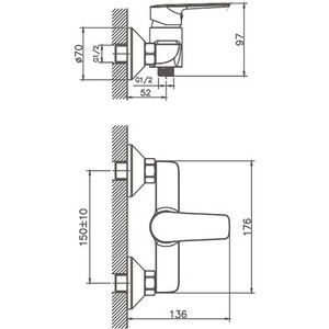 Смеситель для душа Haiba HB563 хром (HB20563)