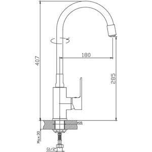 Смеситель для кухни Haiba HB505-8 гибкий излив, белый/хром (HB73505-8)