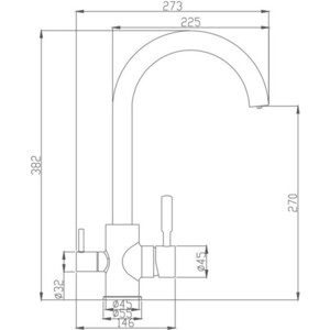 Смеситель для кухни Haiba HB840 с подключением фильтра, хром (HB76840)