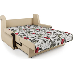Диван-кровать Шарм-Дизайн Аккорд М 160 велюр Париж и экокожа беж
