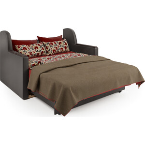 Диван-кровать Шарм-Дизайн Аккорд Д 160 рогожка латте и экокожа шоколад