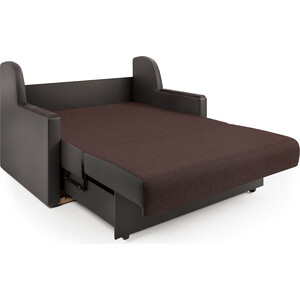Диван-кровать Шарм-Дизайн Аккорд Д 160 рогожка шоколад и экокожа шоколад