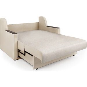 Диван-кровать Шарм-Дизайн Аккорд Д 160 экокожа беж и шенилл беж