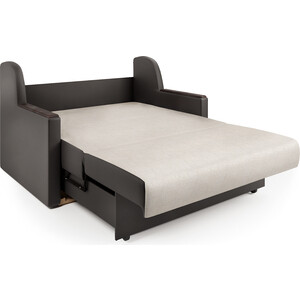 Диван-кровать Шарм-Дизайн Аккорд Д 160 экокожа шоколад и шенилл беж