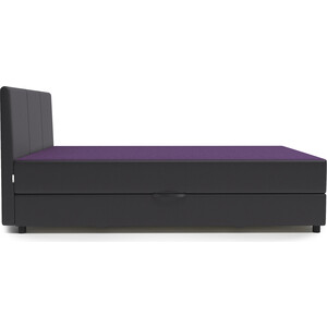 Тахта Шарм-Дизайн Классика 90 фиолетовая рогожка и черная экокожа