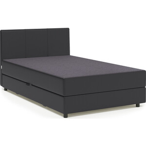 Кровать Шарм-Дизайн Классика 100 серая рогожка и черная экокожа кровать шарм дизайн классика 100 рогожка серый