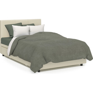 Кровать Шарм-Дизайн Классика 140 Корфу коричневый и экокожа беж