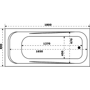 Акриловая ванна BAS Кварта 180х80 с каркасом, фронтальная панель (В 00017, Э 00017)
